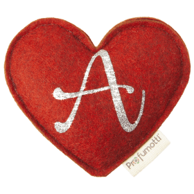 Profumatore cuore con glitter lettera A