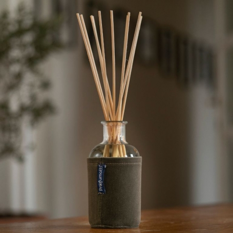 Diffusore per ambienti rivestito in velluto color grigio scuro