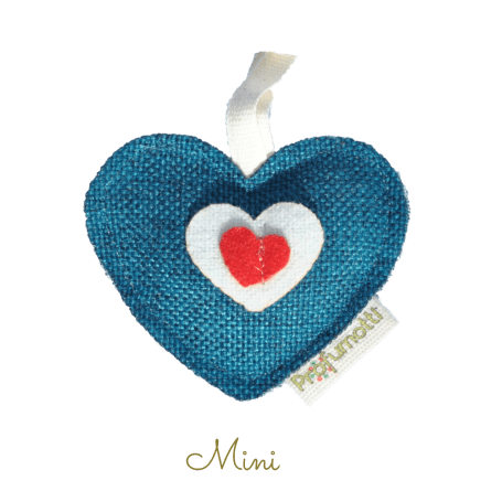 Profumatore in tessuto a forma di cuore color azzurro