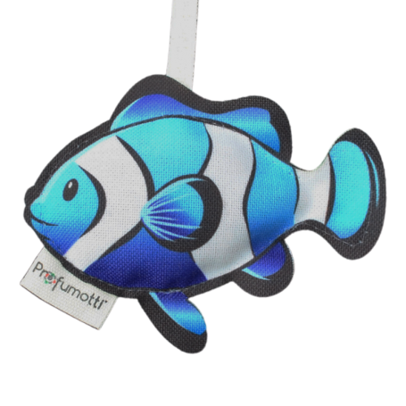 Profumatore in tessuto a forma di pesce pagliaccio color azzurro